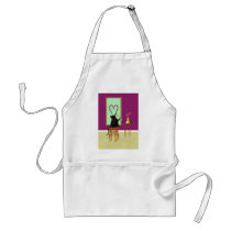 Cat Painting Roses Aprons