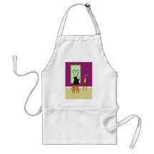 Cat Painting Roses Aprons