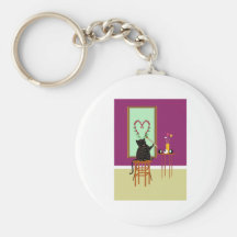 Cat Painting Roses Key Chains