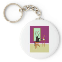 Cat Painting Roses Key Chains