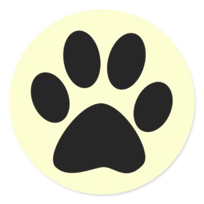 Cat Paw Print Round Sticker by kids_tshirts