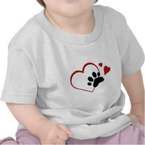 Cat Paw Track Hearts I Love my Cat Infants T T Shirt