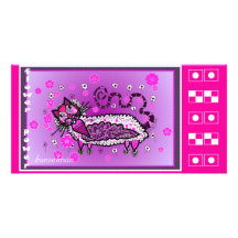 CAT PHOTO CARD flower power