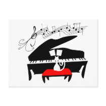 Cat & Piano Postcard