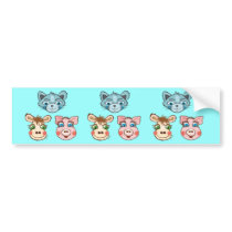 Cat Piggy and Cow bumper sticker