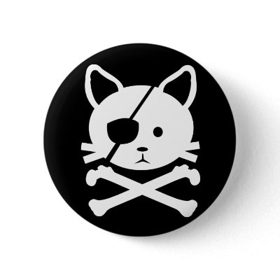 Cat Pirate Button by jamierushad