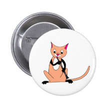 Cat Playing the Clarinet Pin