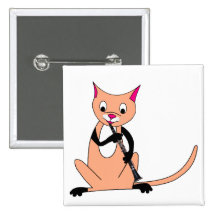 Cat Playing the Clarinet Pins