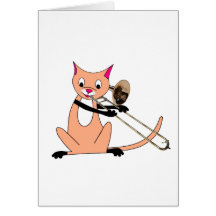 Cat Playing the Trombone Cards