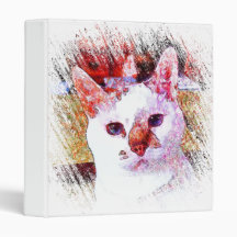 CAT PORTRAIT ANGEL 1" Ring Binder