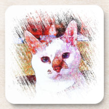 CAT PORTRAIT ANGEL Coaster Set