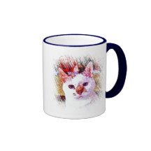 CAT PORTRAIT ANGEL COFFEE MUGS