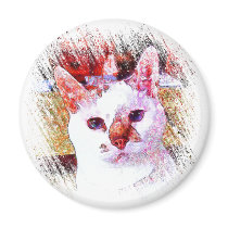 CAT PORTRAIT ANGEL MAGNET