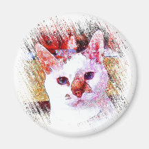 CAT PORTRAIT ANGEL MAGNET