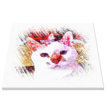 CAT PORTRAIT ANGEL Wrapped Canvas Print
