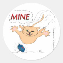 Cat Pouncing on Hanukkah Dradle Stickers