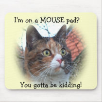 Cat 'Red' with big eyes mousepads