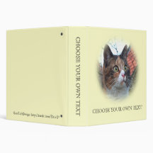 Cat 'Red' with big eyes Vinyl Binder