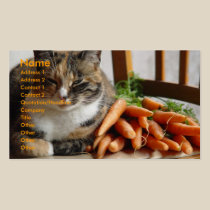 Cat 'Red' with Carrots business cards