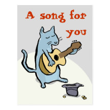 cat serenade - customizable post cards