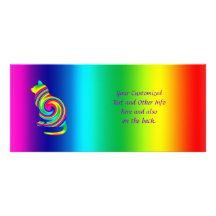 Cat Shaped Rainbow Twirl Custom Rack Cards