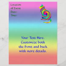 Cat Shaped Rainbow Twirl Flyers