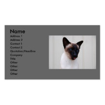 Cat Siamese Portrait Business Cards