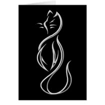 CAT SILHOUETTE CARD