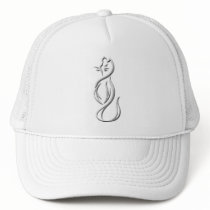 CAT SILHOUETTE MESH HATS