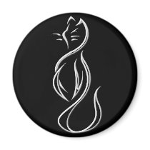 CAT SILHOUETTE REFRIGERATOR MAGNETS