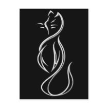 CAT SILHOUETTE POST CARDS