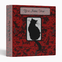 Cat Silhouette with Cat Pattern Binder