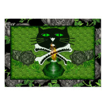 Cat Skull and Bones Business Card Template