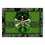 Cat Skull and Bones Card