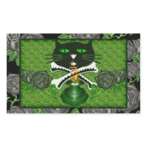 Cat Skull and Bones Stickers