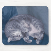cat sleeping mouse pad