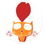 cat round stickers