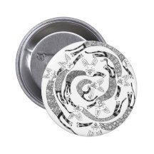 cat swirl pinback button