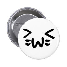 cat text emoticon face pinback button