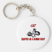 Cat trapped in a human body keychains