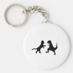cat vs t-rex keychains