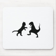cat vs t-rex mousepad