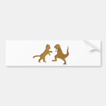 CAT VS T-REX VINTAGE TEXTURE BUMPER STICKERS