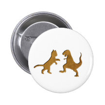 CAT VS T-REX VINTAGE TEXTURE PINS