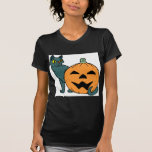 cat with a pumpkin t shirts