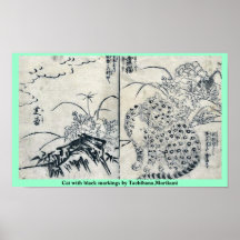 Cat with black markings by Tachibana,Morikuni Posters