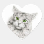 Cat with green eyes sticker
