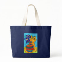 Cat with Irises in Talavera Vase Tote Bags