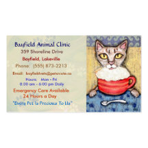 Cat With Latte Business Cards