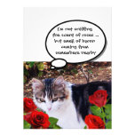 CAT WITH RED ROSES BACON BRUNCH PARTY INVITATIONS